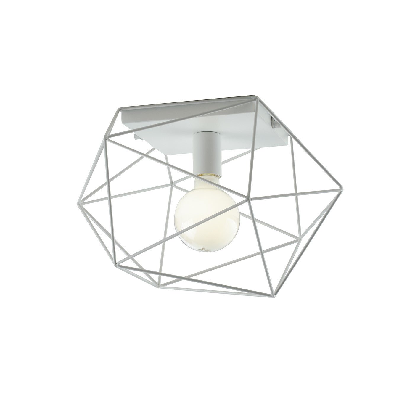 FAN I-ABRAXAS-PL1 BCO Stropní svítidlo Abraxas, bílé, 1 x E27, 40,5 x 29,5 x 26,5 cm - FANEUROPE
