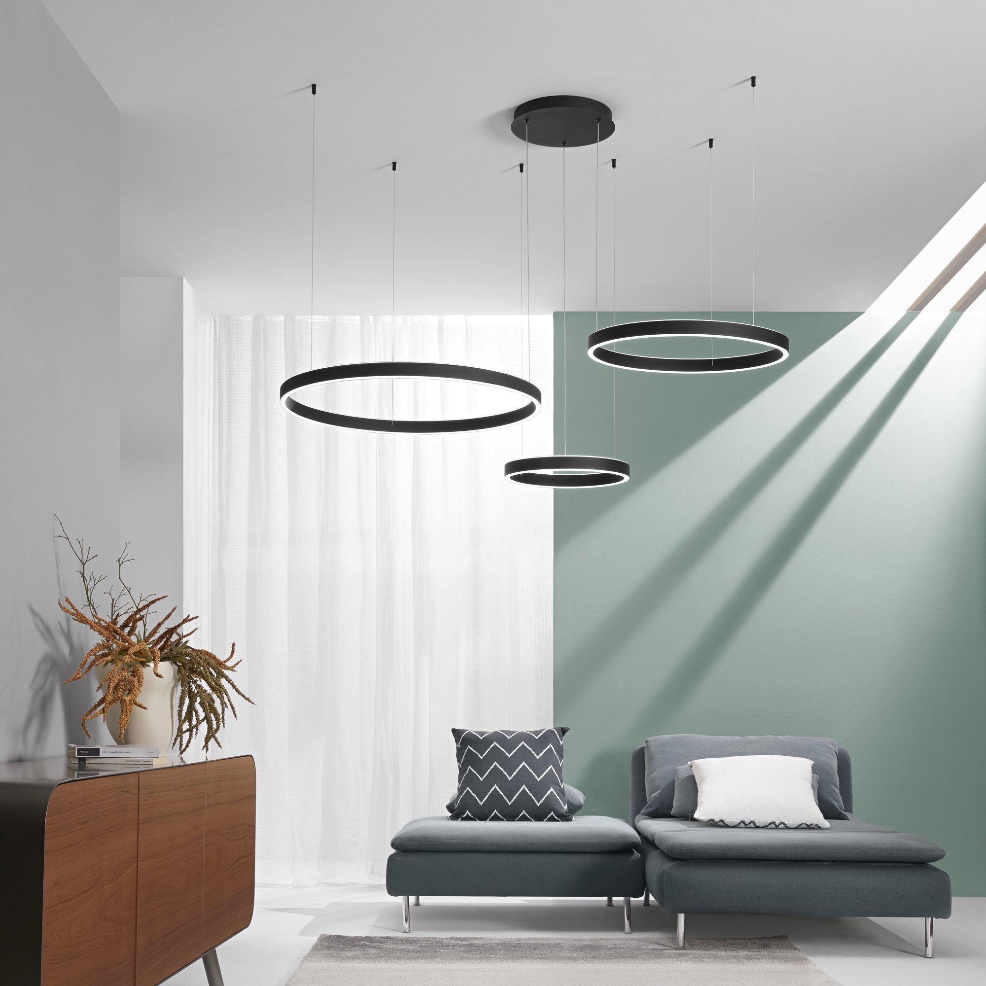 FAN LED-AKROBAT-S3-NER Závěsné svítidlo LED AKROBAT černá 120W 20620 lm CCT 40/60/80 x 150 cm - FANEUROPE (obrázek 3)