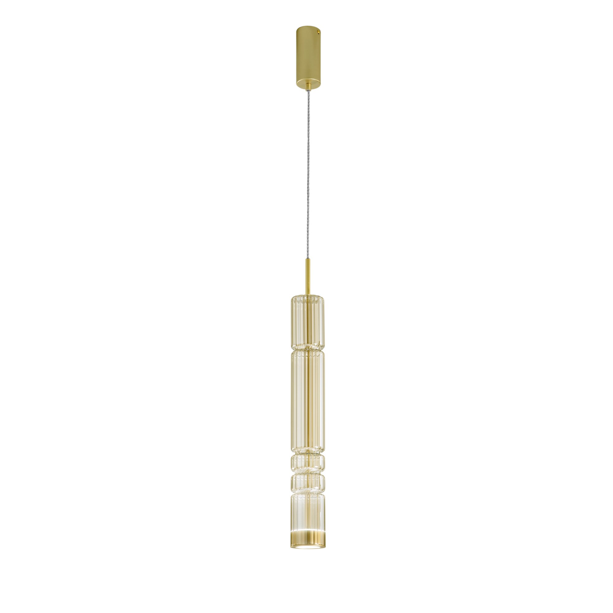 FAN LED-CROOKES-S-AMB Závěsné LED svítidlo CROOKES jantar, 8 W, 800 lm, 3000 K, 8 x 234 cm - FANEUROPE