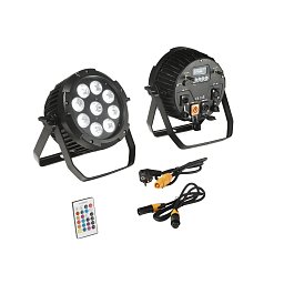 Obrázek pro produkt Venkovní reflektor LED SHOW dobíjecí 9x18 W RGBW+UV Wi‑Fi Smart Tuya DMX 512 dálkové ovládání - FANEUROPE