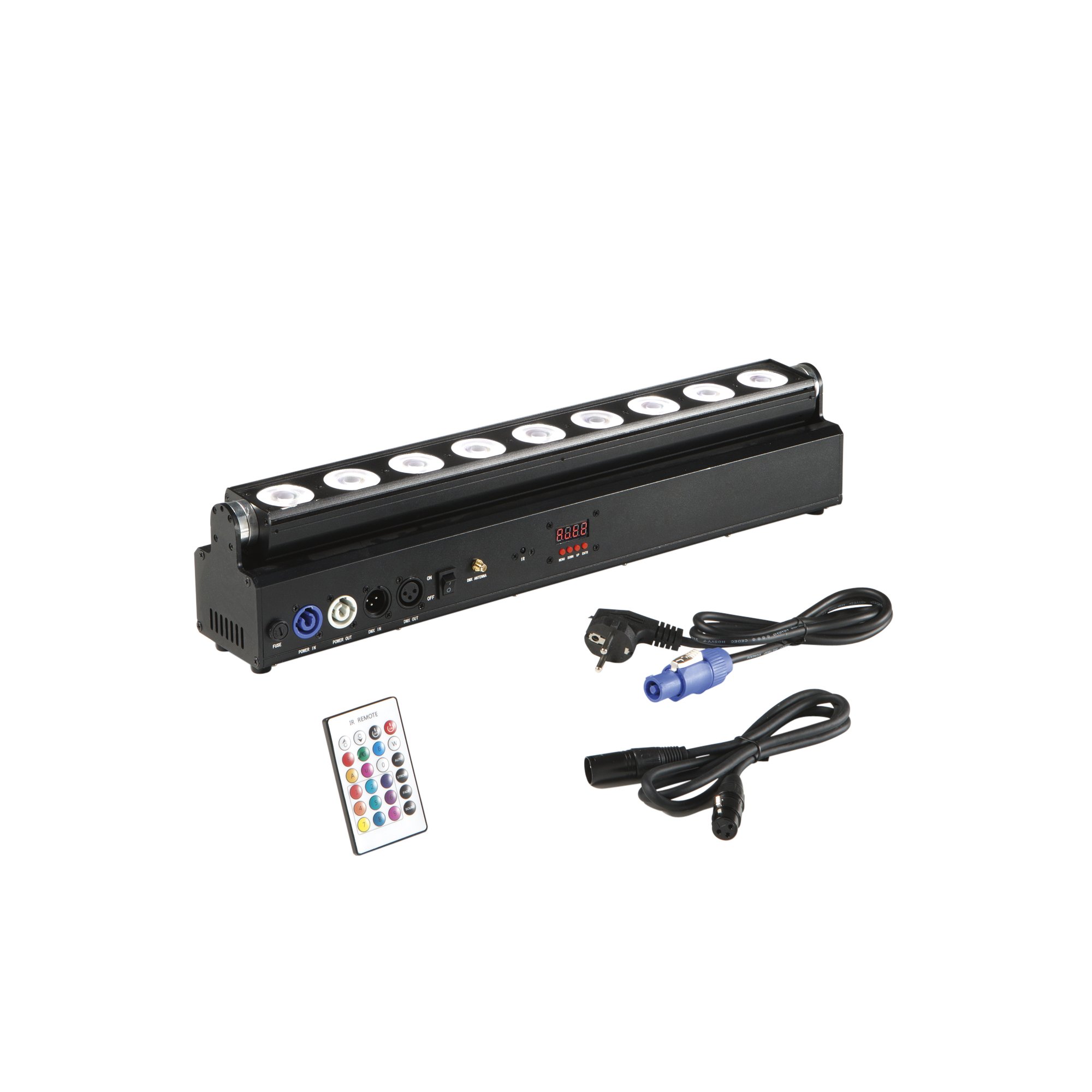 FAN LED-SHOW-WW9 Venkovní reflektor WALLWASHER LED SHOW dobíjecí 9x18 W RGBW+UV Wi‑Fi Smart Tuya DMX 512 dálkové ovládání - FANEUROPE