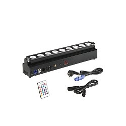 Obrázek pro produkt Venkovní reflektor WALLWASHER LED SHOW dobíjecí 9x18 W RGBW+UV Wi‑Fi Smart Tuya DMX 512 dálkové ovládání - FANEUROPE