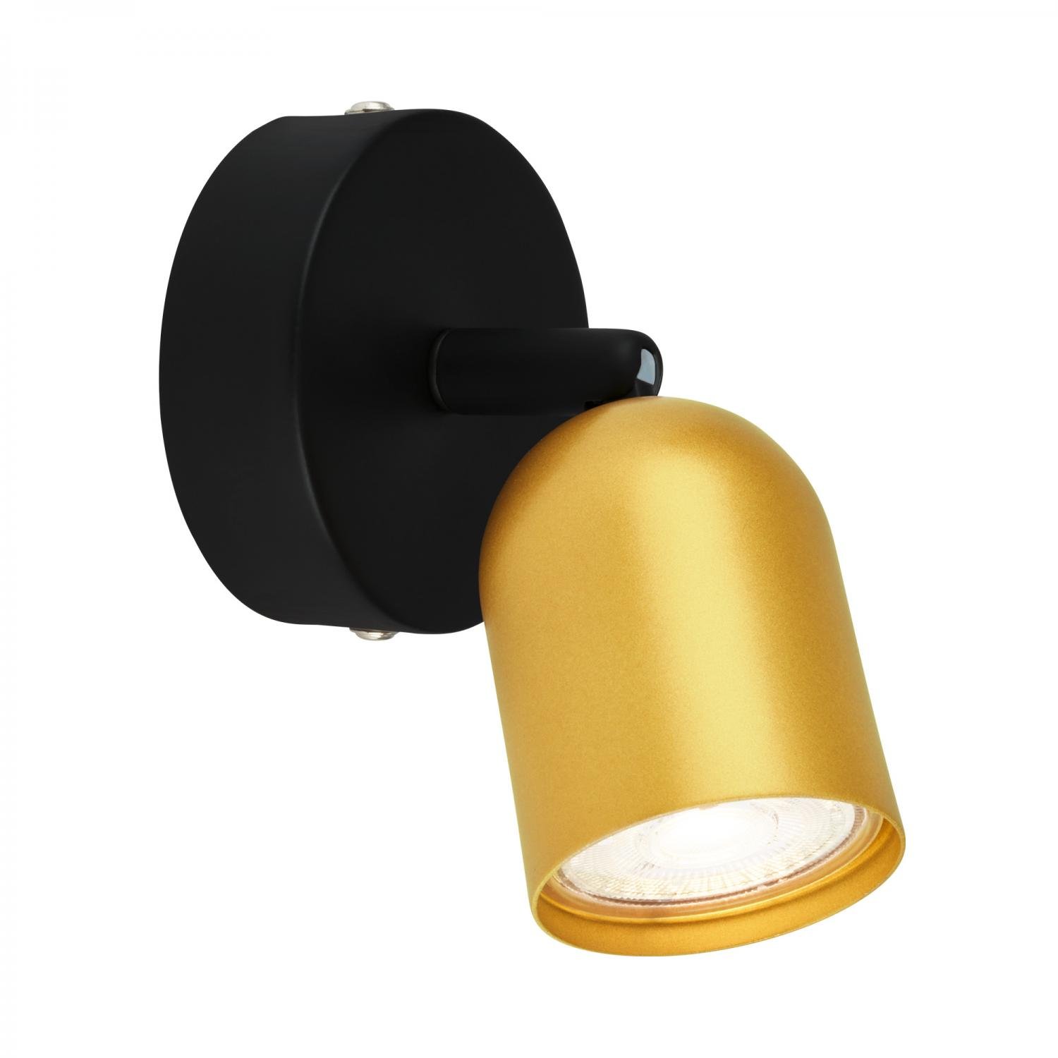 Levně BRILO 2145017 Nástěnné svítidlo Spot, 8 cm, 1x GU10, max. 9W, černé/zlaté - BRILO