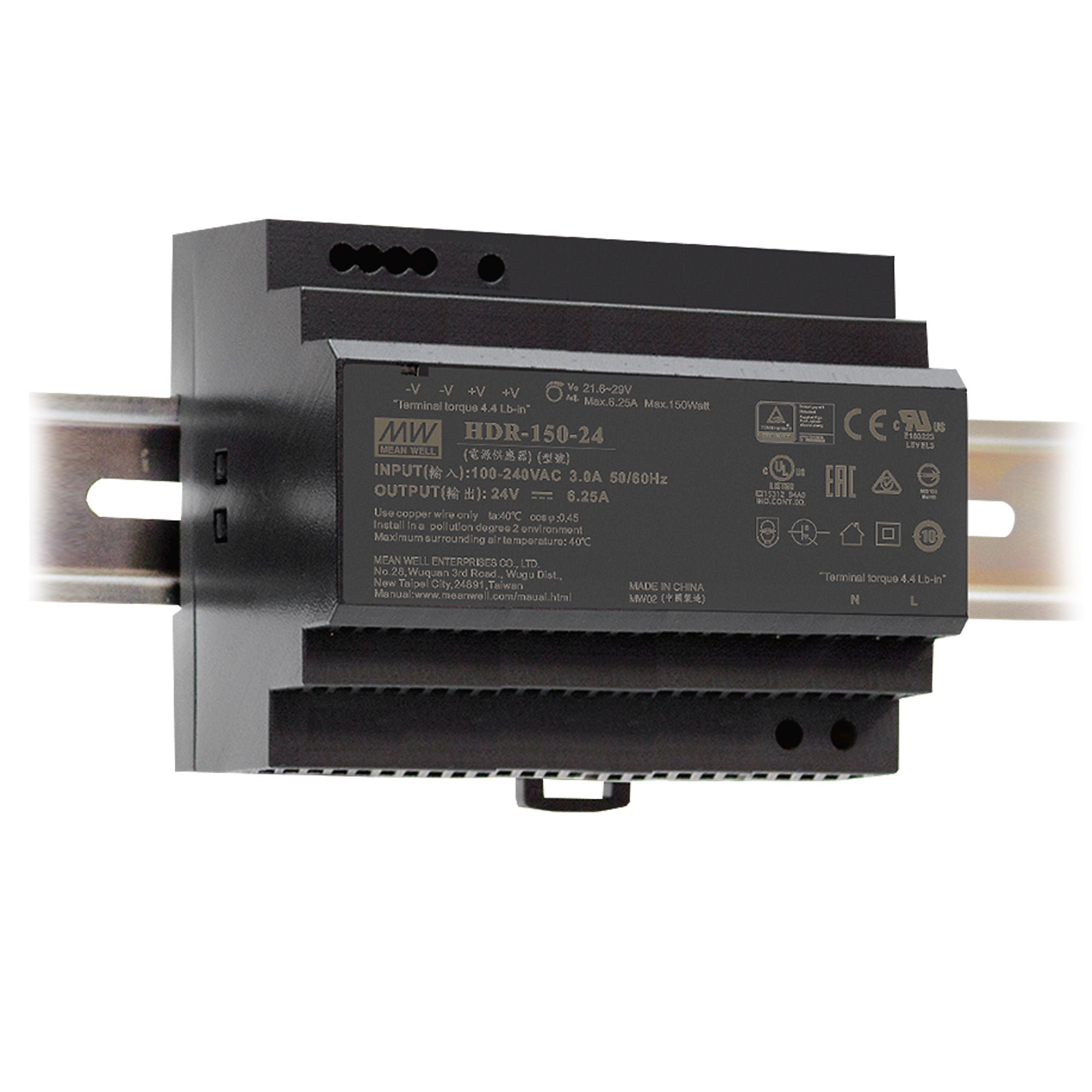 FAN I-DRIVER-HDR-150-24 Driver DIN ULTRA SLIM 24 V DC 150 W 6,25 A vstup AC 85-264 V / DC 120-370 V 10,5 x 9 x 5,45 cm - FANEUROPE
