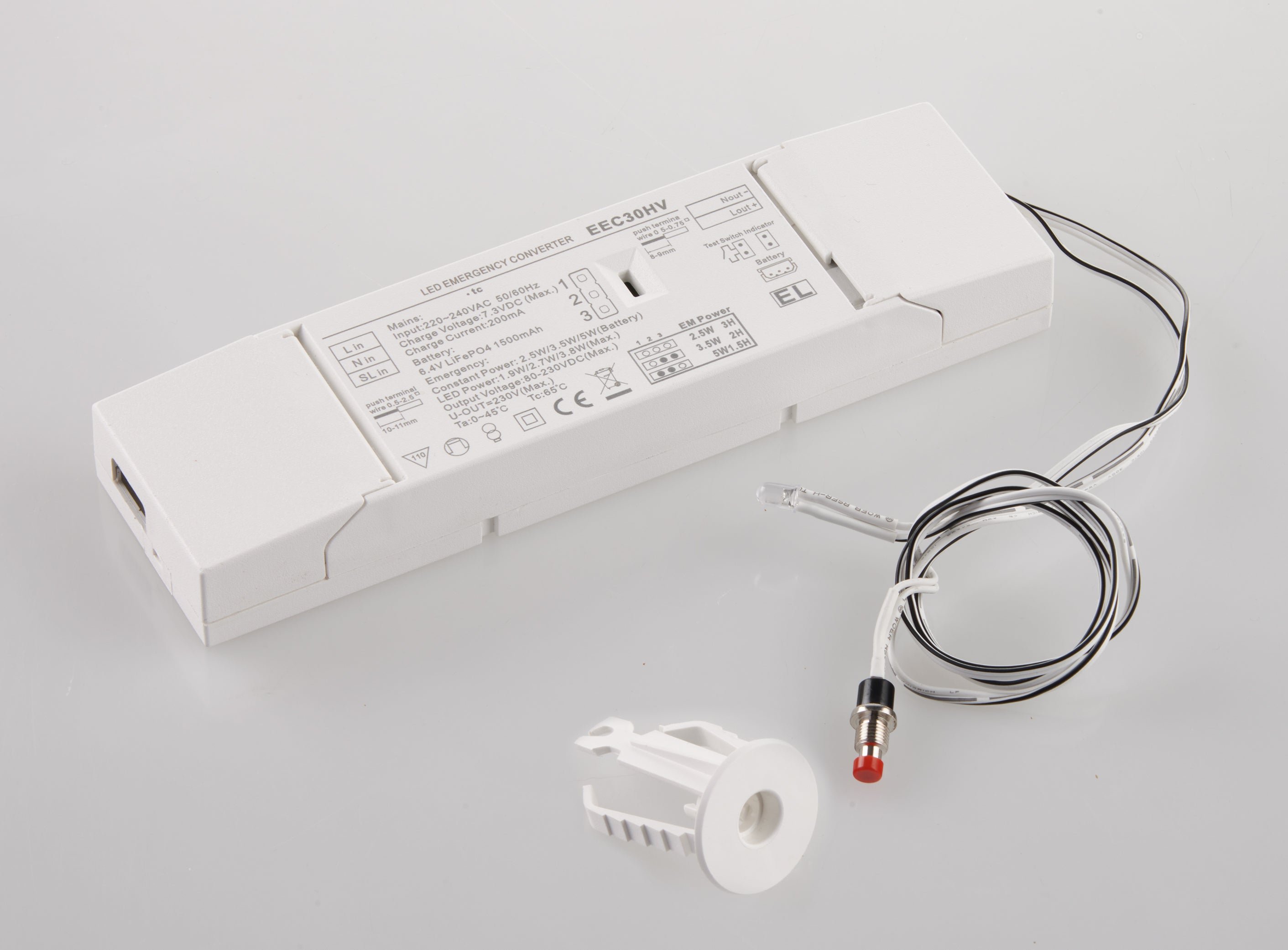FAN I-DRIVER-HELP-HV Nouzový modul EMERGENCY 230V 2.5W/3h, 3.5W/2h, 5W/1.5h 16x3,8x2,8 cm - FANEUROPE