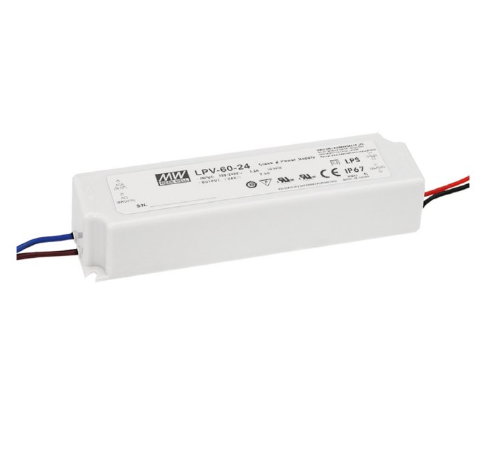 FAN I-DRIVER-LPV-60-24 Driver MW LPV konst.napětí IP67 výstup DC 24V 2,5A 60W vstup AC90-264V DC127-370V 16,2x4,2x3,2 cm - FANEUROPE