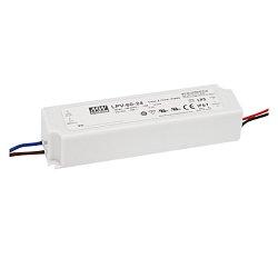 Obrázek pro produkt Driver MW LPV konst.napětí IP67 výstup DC 24V 2,5A 60W vstup AC90-264V DC127-370V 16,2x4,2x3,2 cm - FANEUROPE