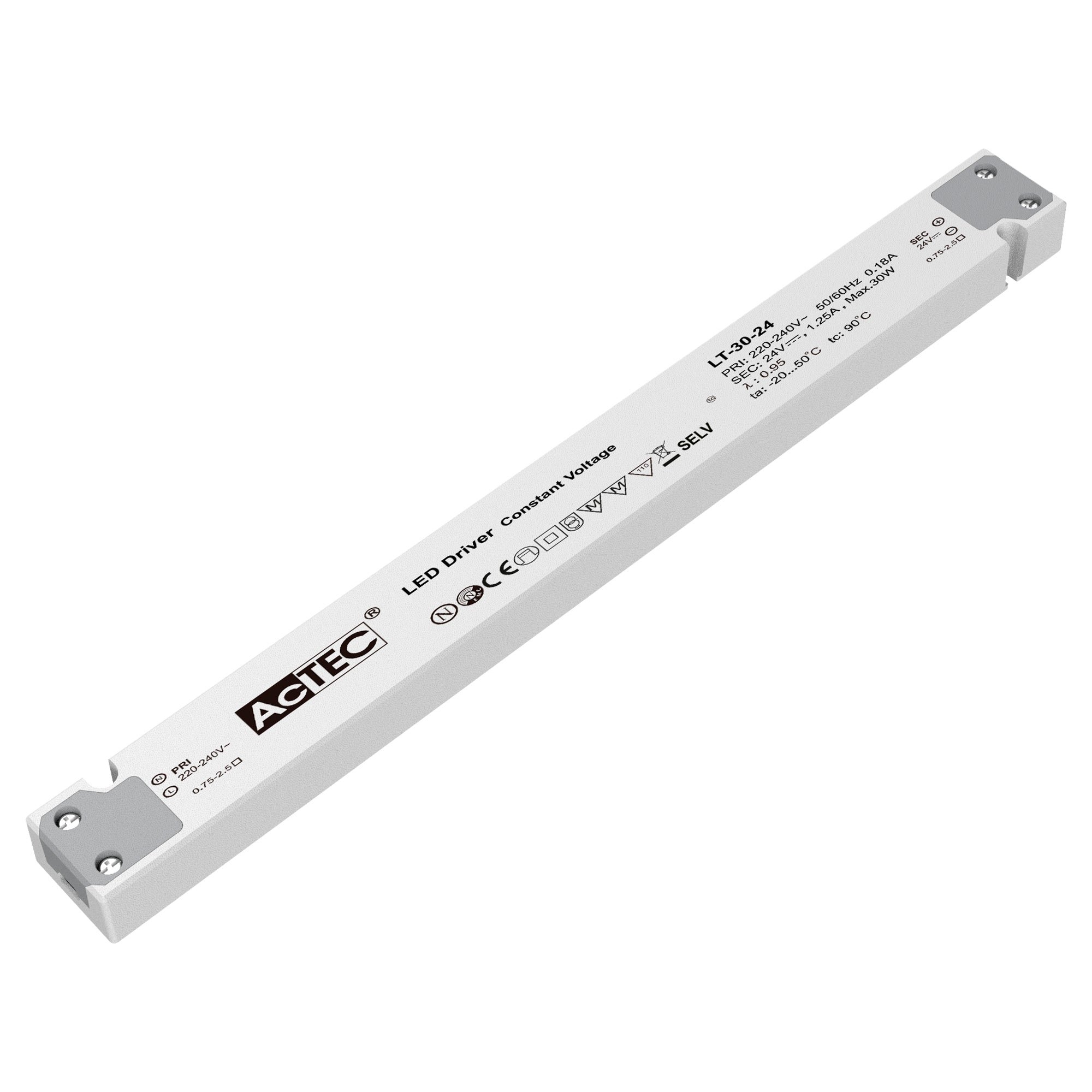 FAN I-DRIVER-LT-30-24 Driver LT 24V DC konst.napětí 30W 1,25A vstup AC220-240V 25,1x3x1,6 cm - FANEUROPE