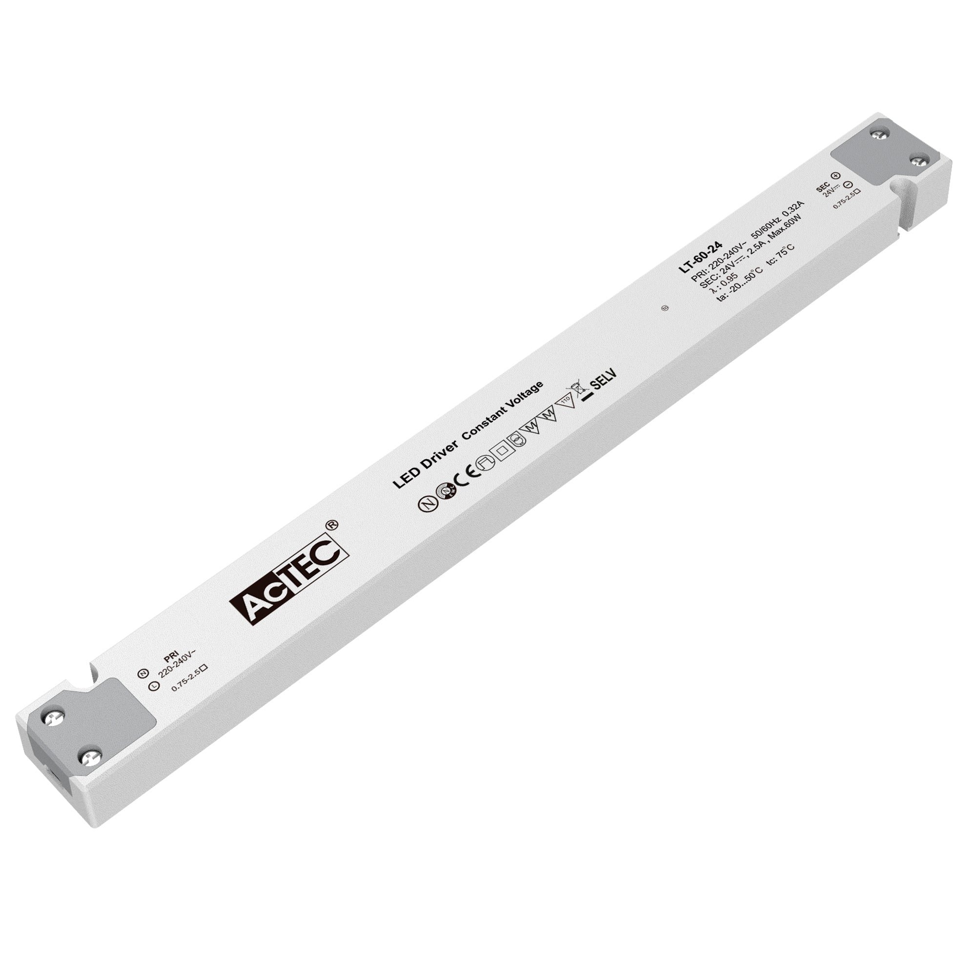FAN I-DRIVER-LT-60-24 Driver LT 24V DC konst.napětí 60W 2,5A vstup AC220-240V 30,5x3x1,82 cm - FANEUROPE