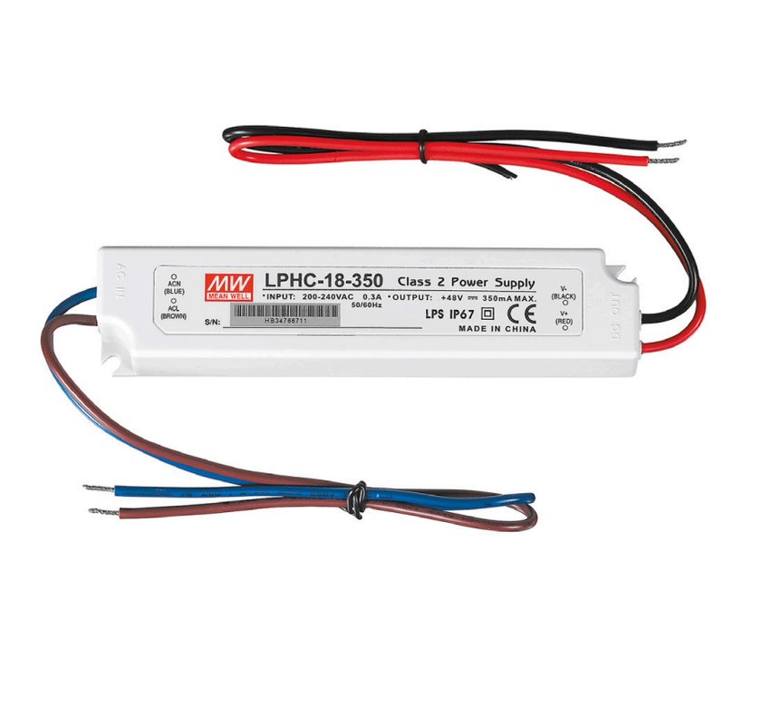 FAN I-DRIVER/18W Driver MW LPHC CC IP67 výstup 6-48V 350mA 16,8W vstup AC180-264V 14x3x2,2 cm - FANEUROPE