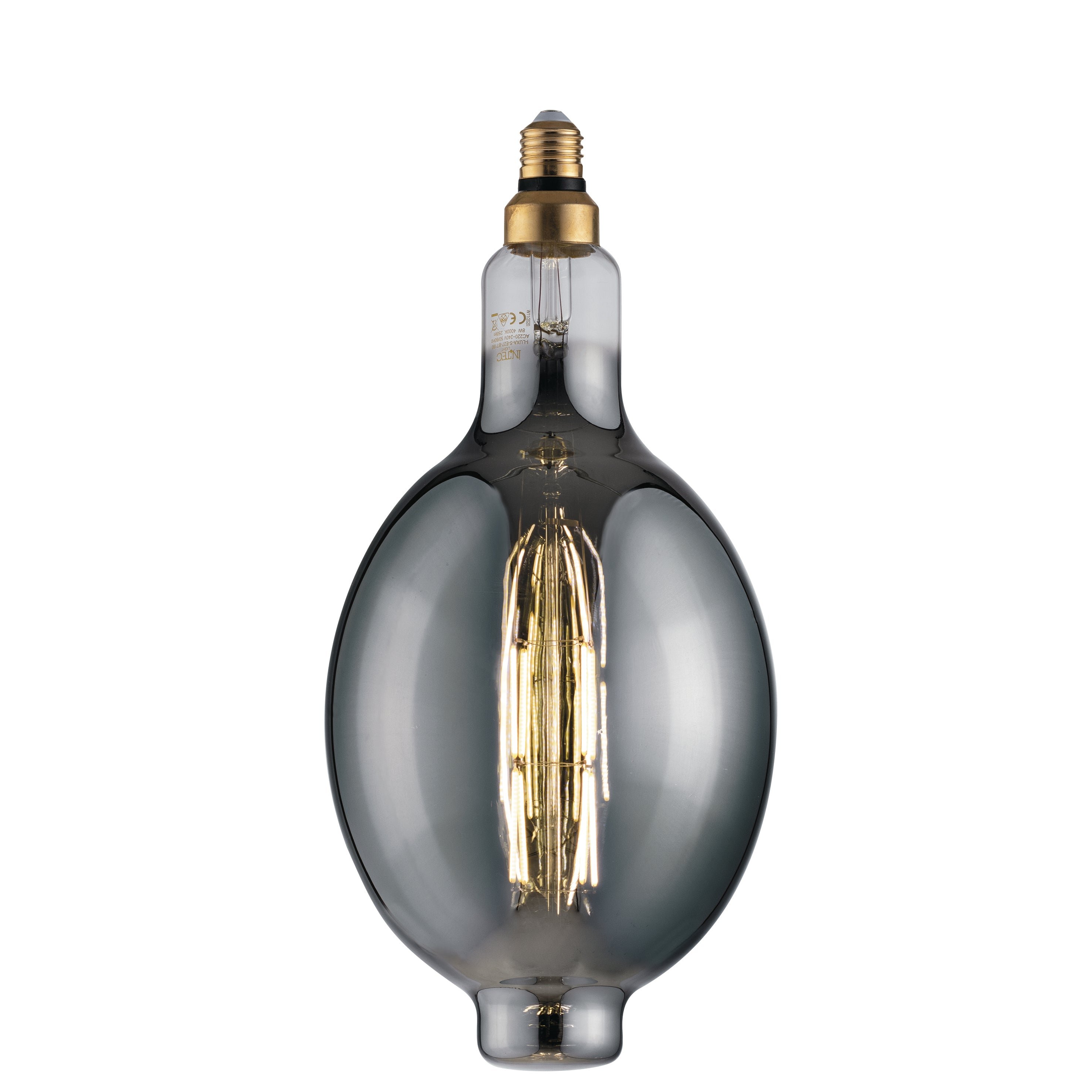 FAN I-LUXA-S-E27-BT180 Dekorativní LED žárovka LUXA SMOKE BT180 E27 8W 150LM 1800K 300° 180x385MM 15000h CRI80 - FANEUROPE