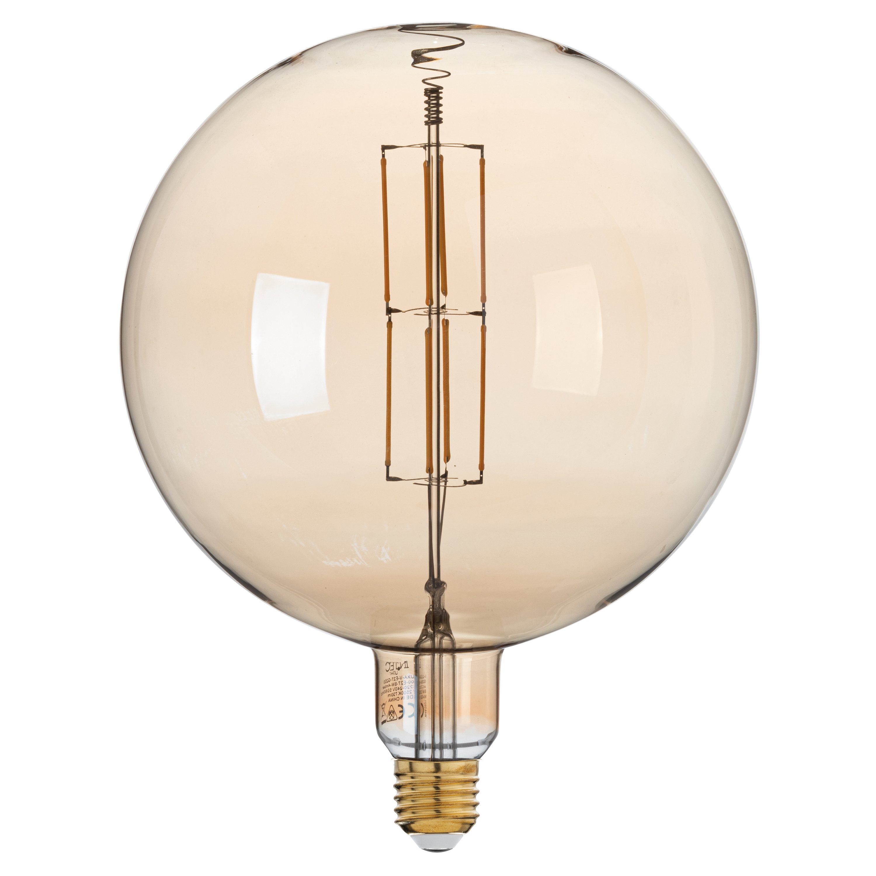 FAN I-LUXA-V-E27-G200 Dekorativní LED žárovka LUXA jantar G200 E27 8W 730LM 2500K 300° 200x257MM 15000h CRI80 - FANEUROPE