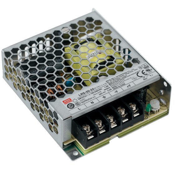 FAN STRIP-DRIVER24V-35W Driver MW LRS konst.napětí výstup DC 24V 1,5A 35W vstup AC85-264V DC120-373V 9,9x8,2x3 cm - FANEUROPE