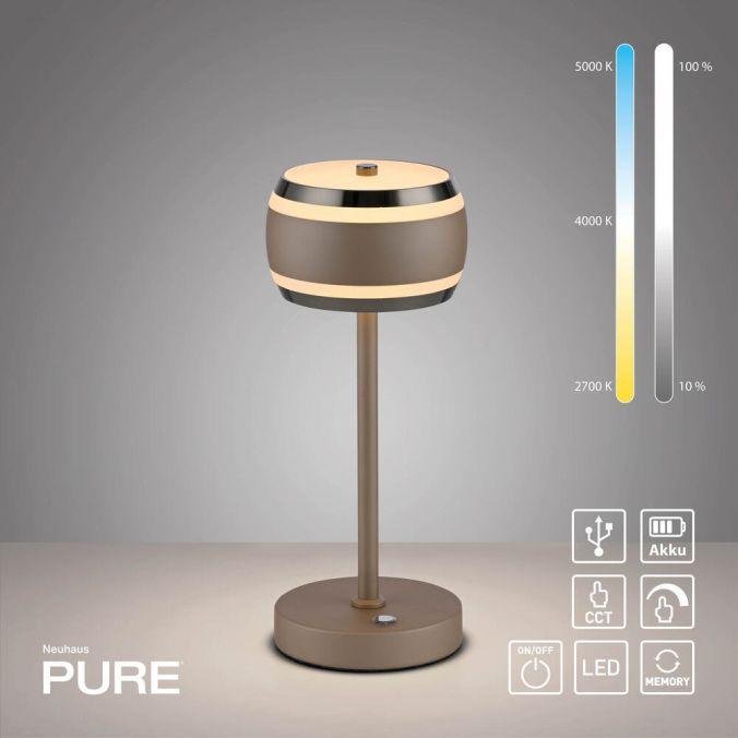 Obrázek produktu LED nabíjecí stolní lampa PURE Falling Rings, bronzová, dotykový stmívač, 2200-5000K - PAUL NEUHAUS 10 Obrázek produktu LED nabíjecí stolní lampa PURE Falling Rings, bronzová, dotykový stmívač, 2200-5000K - PAUL NEUHAUS 10