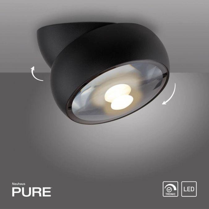 PN 6235-18 LED stropní svítidlo PURE Move, černá , stmívatelné, nastavitelné a otočné 2700K - PAUL NEUHAUS (obrázek 6)