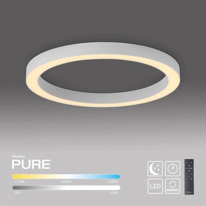 PN 6309-16 LED stropní svítidlo PURE Lines kulaté, bílá, stmívatelné, dálkový ovladač s pamětí 2200-5000K - PAUL NEUHAUS (obrázek 8)