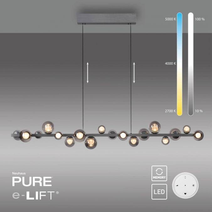 Obrázek produktu LED závěsné svítidlo PURE E-Popup, šedá, elektricky nastavitelná výška, stmívatelné 2200-5000K - PAUL NEUHAUS 10 Obrázek produktu LED závěsné svítidlo PURE E-Popup, šedá, elektricky nastavitelná výška, stmívatelné 2200-5000K - PAUL NEUHAUS 10
