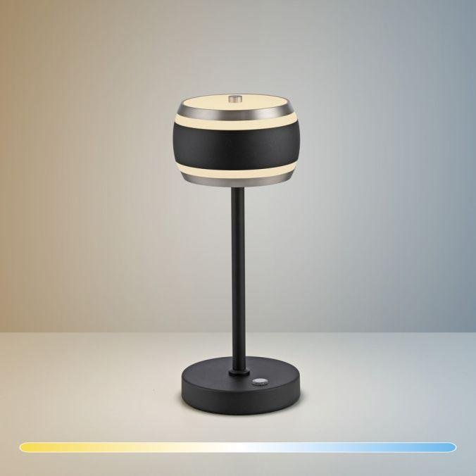 Obrázek produktu LED nabíjecí stolní lampa PURE Falling Rings, černá / metalická šedá , dotykový vypínač 2200-5000K - PAUL NEUHAUS 4 Obrázek produktu LED nabíjecí stolní lampa PURE Falling Rings, černá / metalická šedá , dotykový vypínač 2200-5000K - PAUL NEUHAUS 4