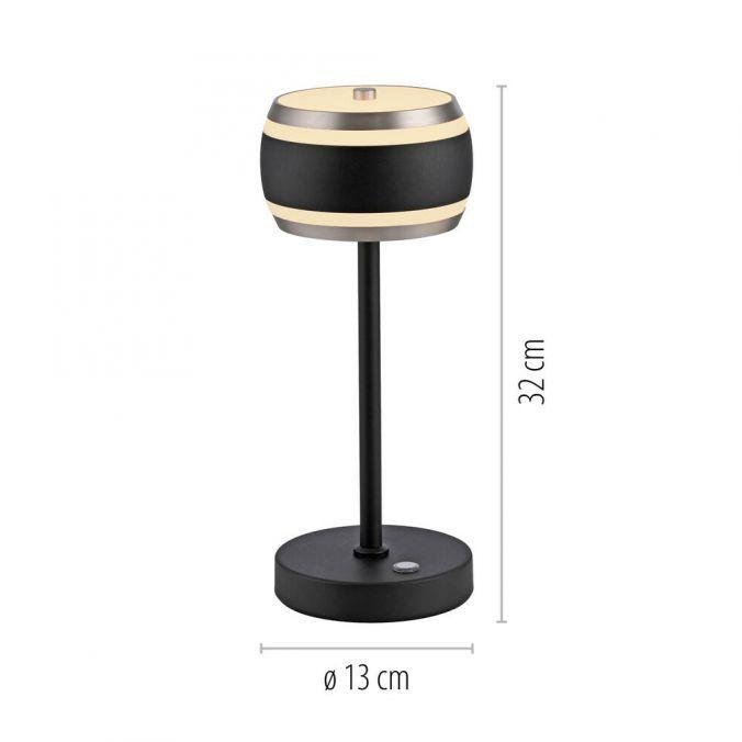 Obrázek produktu LED nabíjecí stolní lampa PURE Falling Rings, černá / metalická šedá , dotykový vypínač 2200-5000K - PAUL NEUHAUS 5 Obrázek produktu LED nabíjecí stolní lampa PURE Falling Rings, černá / metalická šedá , dotykový vypínač 2200-5000K - PAUL NEUHAUS 5