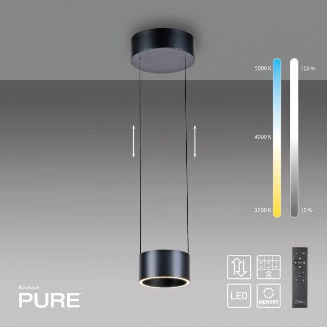 PN 2471-15 LED závěsné svítidlo PURE Clipse, šedá, dálkový ovladač, Comfort Lift, paměťová funkce 2200-5000K - PAUL NEUHAUS (obrázek 8)