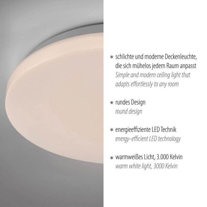 LD 14165-16 LED stropní svítidlo kruhové průměr 22cm bílé teplá bílá 3000K 3000K - JUST LIGHT (obrázek 3)