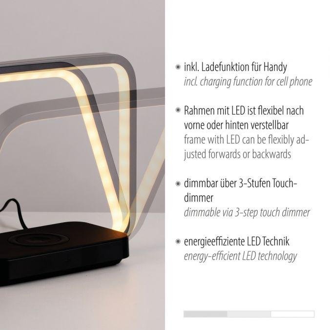 Obrázek produktu LED stolní lampa černá, bezdrátové nabíjení telefonu, dotykový vypínač, stmívatelné 3000K - JUST LIGHT 6 Obrázek produktu LED stolní lampa černá, bezdrátové nabíjení telefonu, dotykový vypínač, stmívatelné 3000K - JUST LIGHT 6