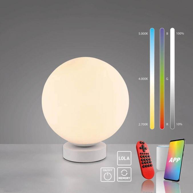Obrázek produktu LED stolní lampa, koule, bílé, Smarthome, stmívatelné, dálkový ovladač s aplikací Tuya RGB, 2700-5000K - JUST LIGHT 12 Obrázek produktu LED stolní lampa, koule, bílé, Smarthome, stmívatelné, dálkový ovladač s aplikací Tuya RGB, 2700-5000K - JUST LIGHT 12