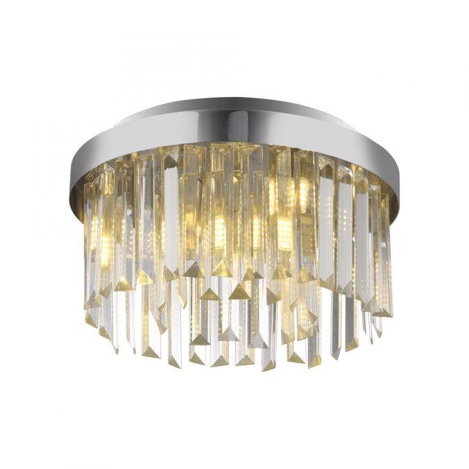 LD 15048-17 Křišťálové stropní svítidlo KULUNKER, chrom 30cm průměr - JUST LIGHT