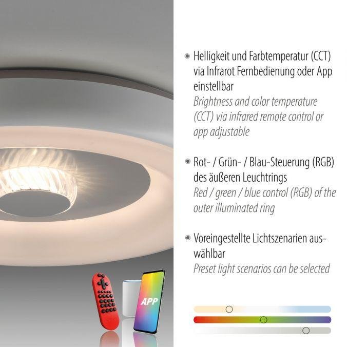 Obrázek produktu LED stropní svítidlo bílé s křišťálovým efektem, dálkové ovládání, Tuya, stmívatelné s aplikací RGB/2700-5000K - JUST LIGHT 5 Obrázek produktu LED stropní svítidlo bílé s křišťálovým efektem, dálkové ovládání, Tuya, stmívatelné s aplikací RGB/2700-5000K - JUST LIGHT 5