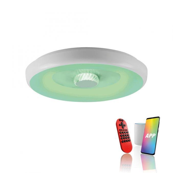 Obrázek produktu LED stropní svítidlo bílé s křišťálovým efektem, dálkové ovládání, Tuya, stmívatelné s aplikací RGB/2700-5000K - JUST LIGHT 3 Obrázek produktu LED stropní svítidlo bílé s křišťálovým efektem, dálkové ovládání, Tuya, stmívatelné s aplikací RGB/2700-5000K - JUST LIGHT 3