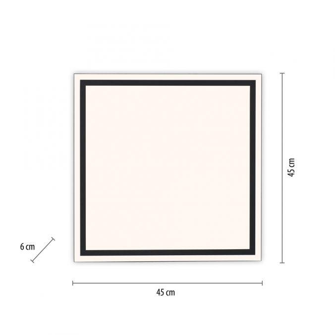 Obrázek produktu LED stropní svítidlo 45x45cm, černá, dálkové ovládání, CCT, ovládané přes aplikaci Tuya stmívatelné 2700-5000K - JUST LIGHT 7 Obrázek produktu LED stropní svítidlo 45x45cm, černá, dálkové ovládání, CCT, ovládané přes aplikaci Tuya stmívatelné 2700-5000K - JUST LIGHT 7
