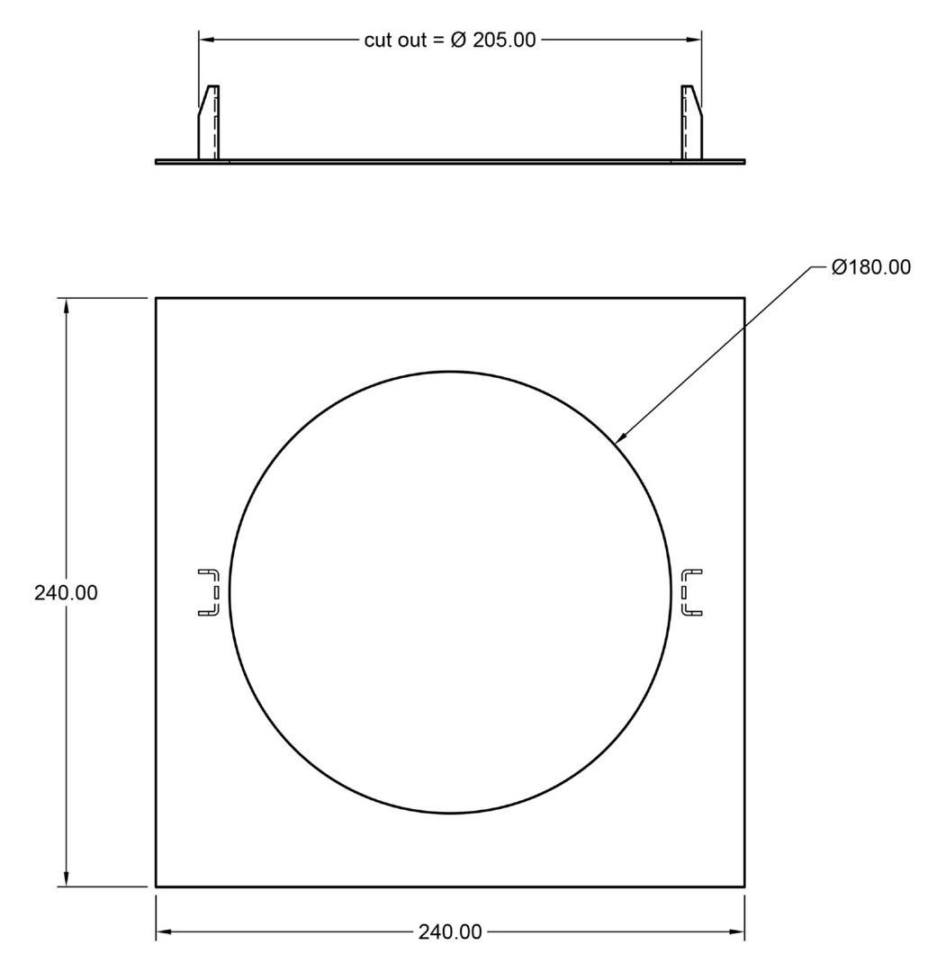 IMPR 930975 Deko-Light příslušenství - redukční kroužek pro zapuštěná svítidla hranatý 240/180 mm, bílá (obrázek 3)