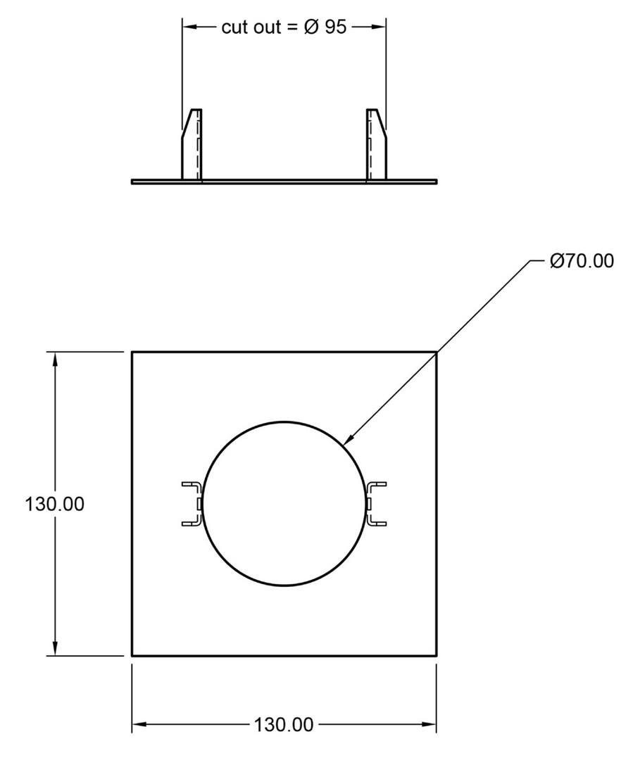 IMPR 930972 Deko-Light příslušenství - redukční kroužek pro zapuštěná svítidla hranatý 130/70 mm, bílá (obrázek 3)