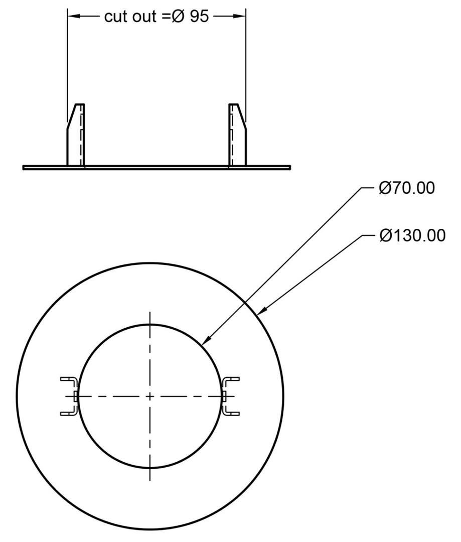 IMPR 930967 Deko-Light příslušenství - redukční kroužek pro zapuštěná svítidla kulatý 130/70 mm, bílá (obrázek 3)