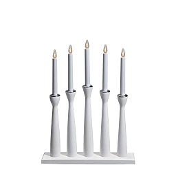 Obrázek pro produkt Maseskär dřevěný bílý svícen 5 žárovek - Markslöjd