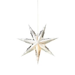 Obrázek pro produkt Strauss bílá závěsná hvězda se stříbrnou 75 cm - Markslöjd