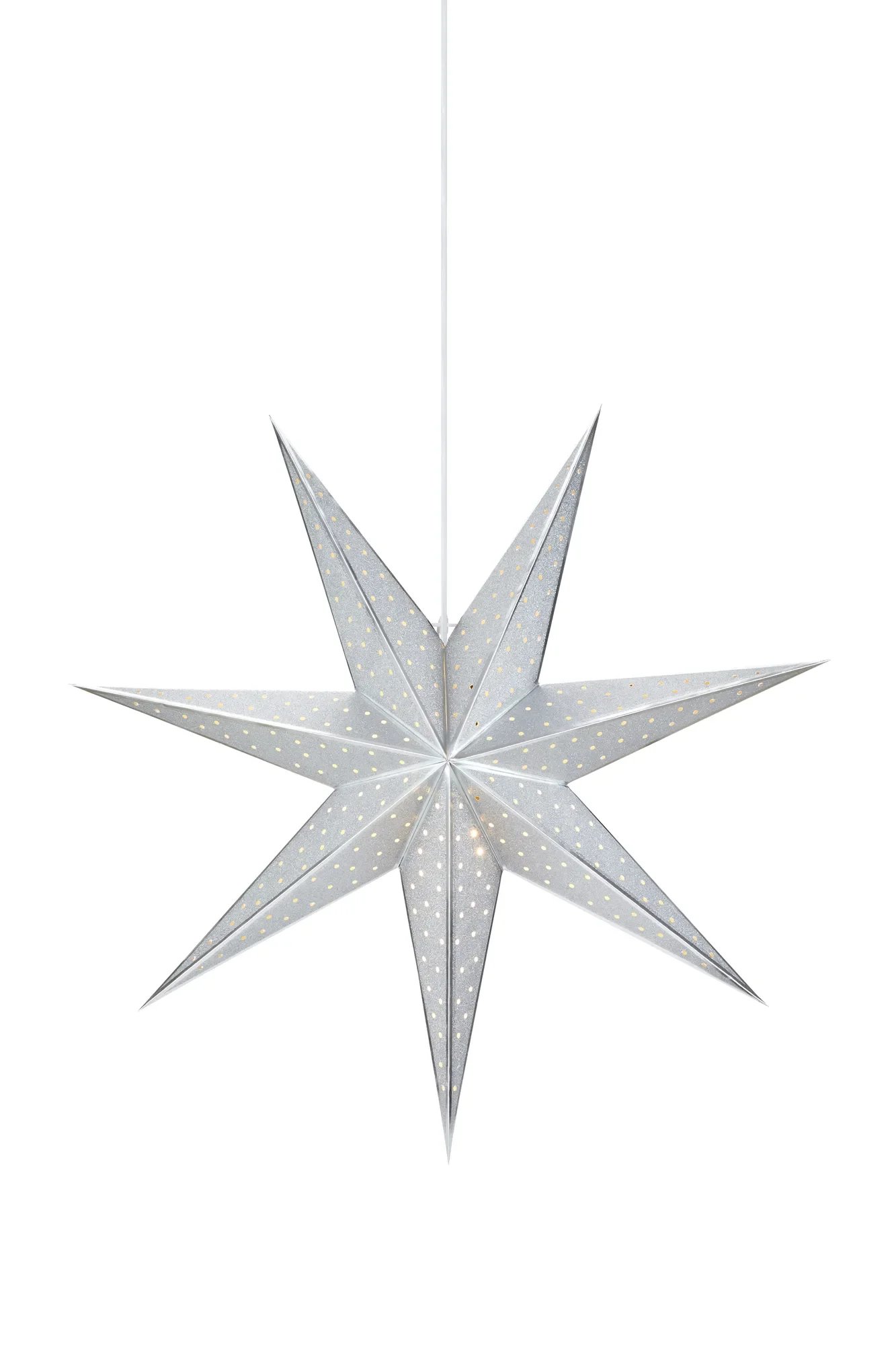 MAR 705788 Glitter stříbrná závěsná hvězda 75 cm - Markslöjd