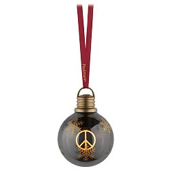 Obrázek pro produkt Vánoční koule se symbolem míru (na baterie) Christmas Globe Peace hnědá / zlatá 100mm 2200K - PAULMANN