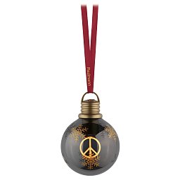 Obrázek pro produkt Vánoční koule se symbolem míru (na baterie) Christmas Globe Peace hnědá / zlatá 100mm 2200K - PAULMANN