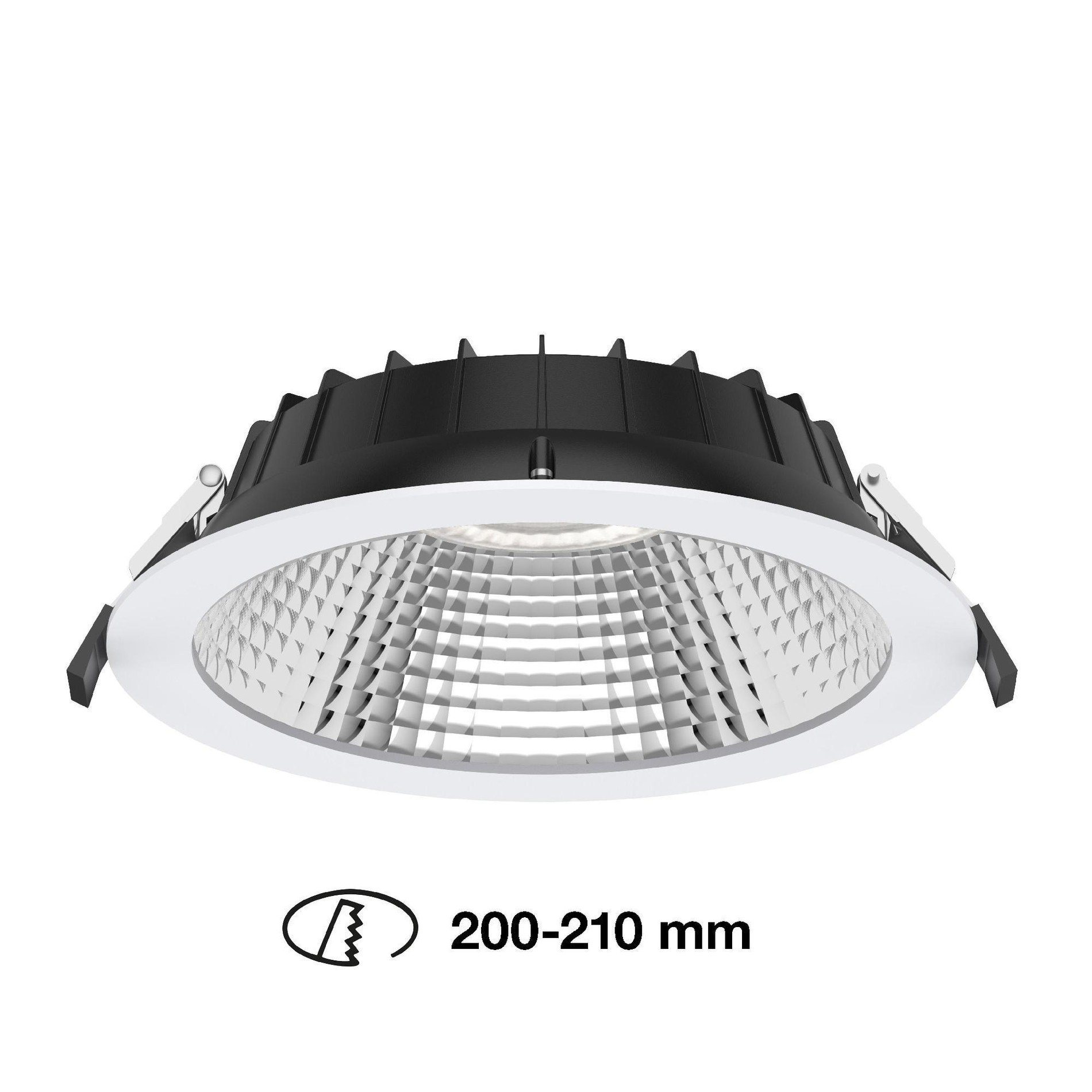 SLC SLC1526 Vestavné LED svítidlo Shift pr.200-210 mm bílé 2400lm 3000/4000K Ra80 bez driveru IP54/IP40 UGR19 - TLG