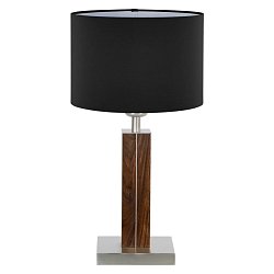 Obrázek pro produkt AKCE - Stolní lampa Dana max. 60W E27 ořech olejovaný /  látka černá-matně stříbrná - HERZBLUT