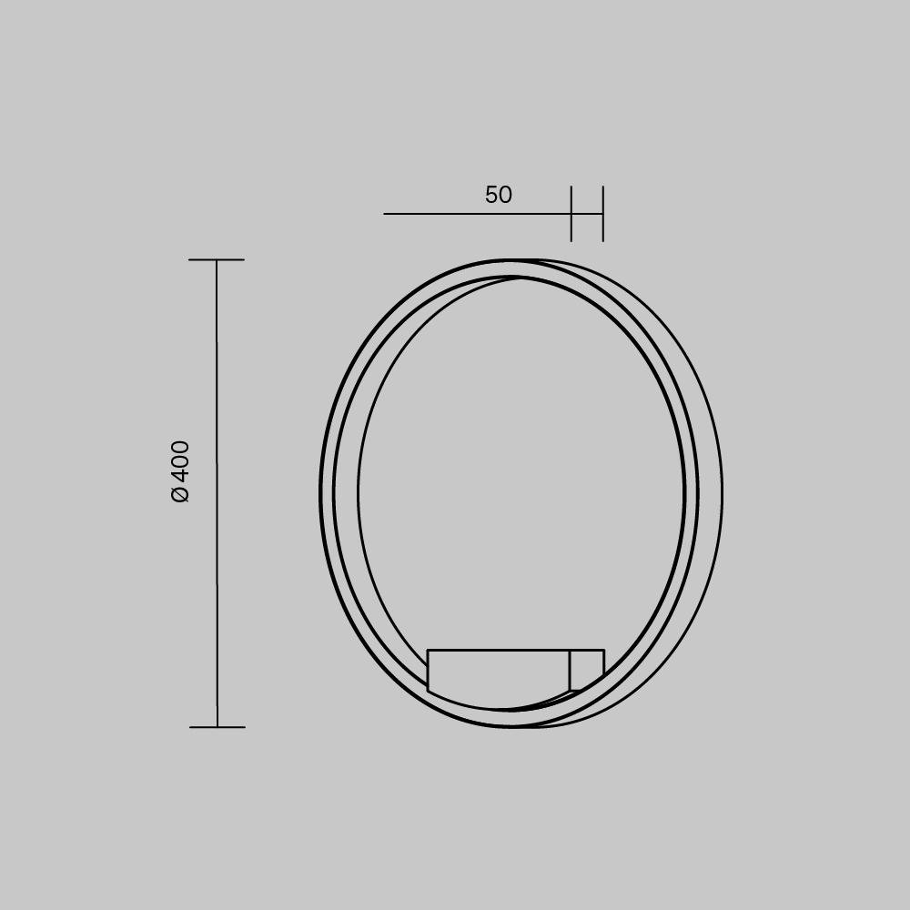M MOD058WL-L25BSK Nástěnné svítidlo Rim 24W MOD058WL-L25BSK - MAYTONI (obrázek 5)