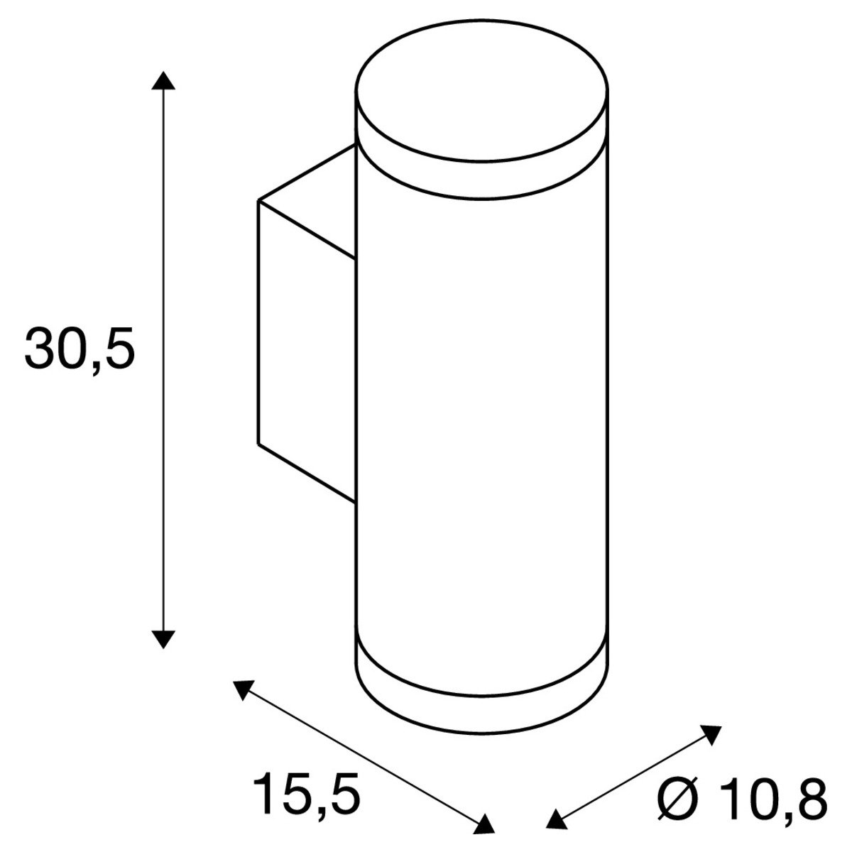 LA 1010169 HELIA PRO L nástěnné svítidlo pro povrchovou montáž, jednoduché, DALI, P1, válcové, 2700 K, 10 W, 24°, antracit - BIG WHITE (SLV) (obrázek 4)