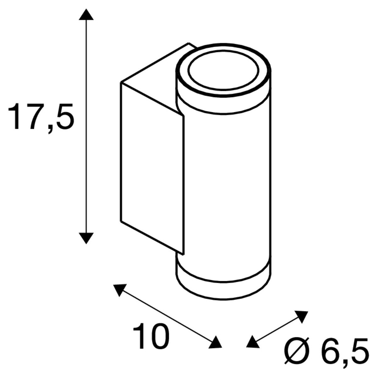 LA 1010168 HELIA PRO S nástěnné svítidlo pro povrchovou montáž, nahoru/dolů, DALI, P2, válcové, 2700 K, 12 W, 24°, bílé - BIG WHITE (SLV) (obrázek 5)