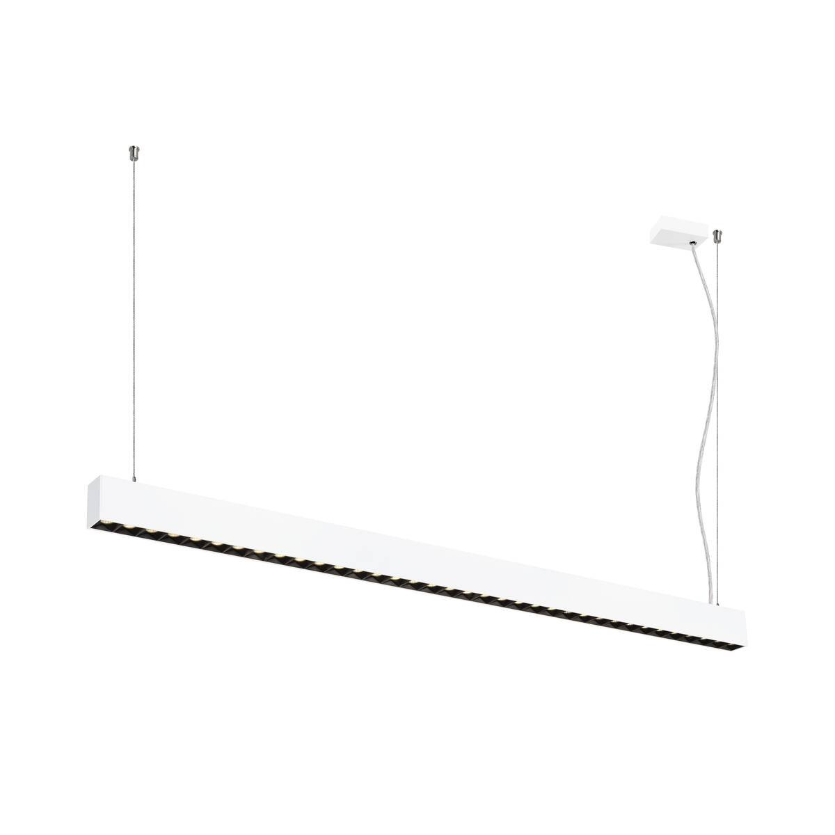 LA 1010513 GLENOS® PRO závěsné svítidlo, 1, 5 m, DALI, UGR16, délka závěsu 210 cm, 3000K, 75°, bílá / černá - BIG WHITE (SLV)