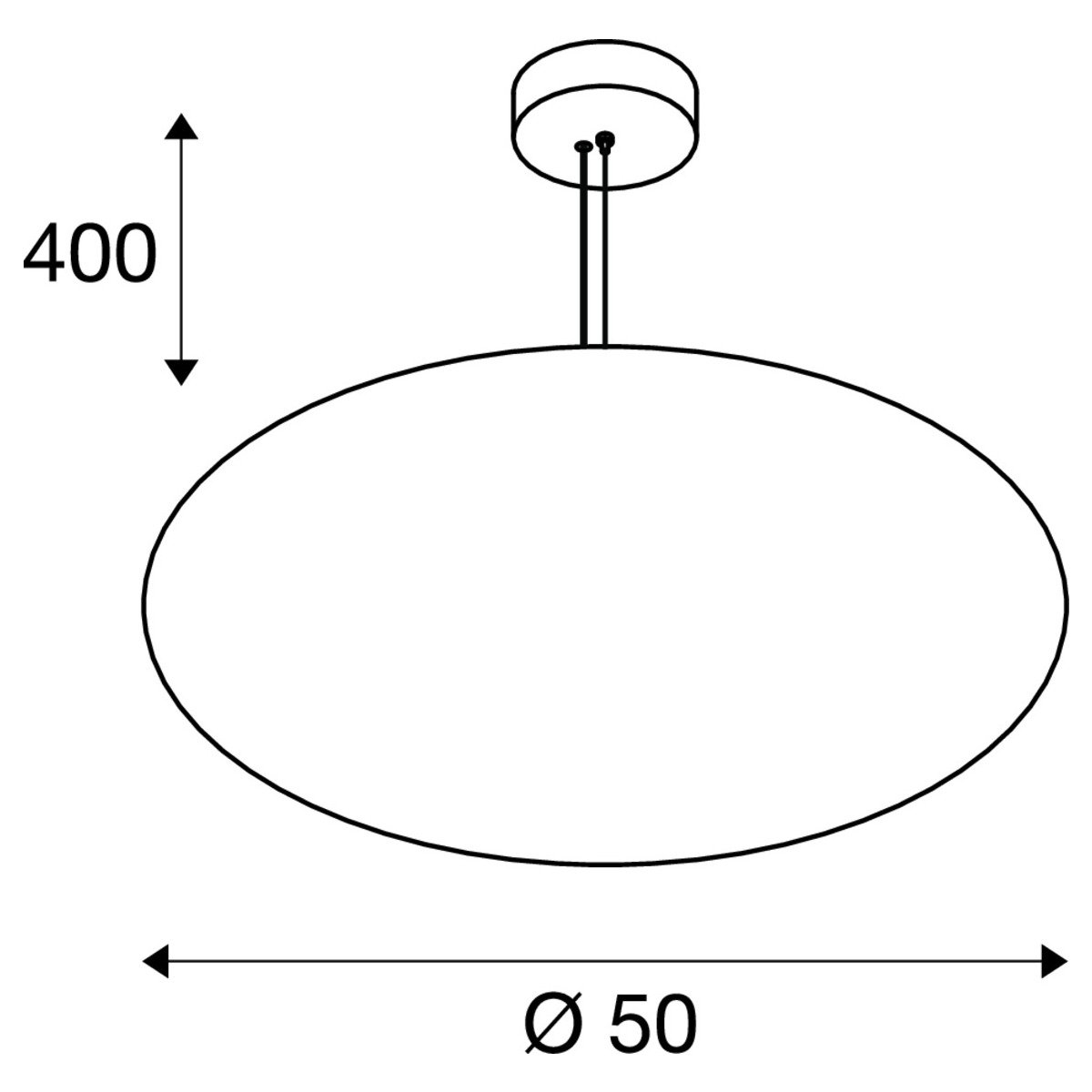 LA 1010415 OLYPSO 50 závěsné svítidlo, E27, délka závěsu 400 cm, 1 x max. 40 W, černá - BIG WHITE (SLV) (obrázek 5)