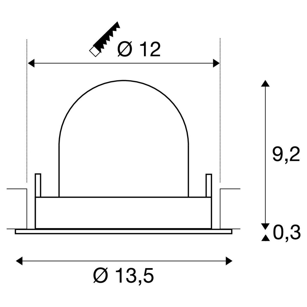 LA 1009583 NUMINOS® GIMBLE M Stropní vestavné svítidlo, 4000 K, 55°, černé - BIG WHITE (SLV) (obrázek 8)