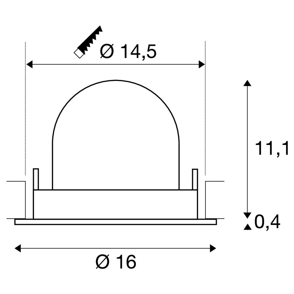 LA 1009721 NUMINOS® GIMBLE L Stropní vestavné svítidlo, 3000 K, 20°, IP20, kulaté, černé - BIG WHITE (SLV) (obrázek 8)
