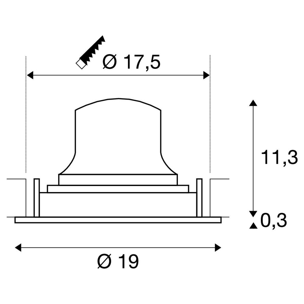 LA 1009975 NUMINOS® MOVE XL Stropní vestavné svítidlo, 2700 K, 40°, IP20, kulaté, černé - BIG WHITE (SLV) (obrázek 3)