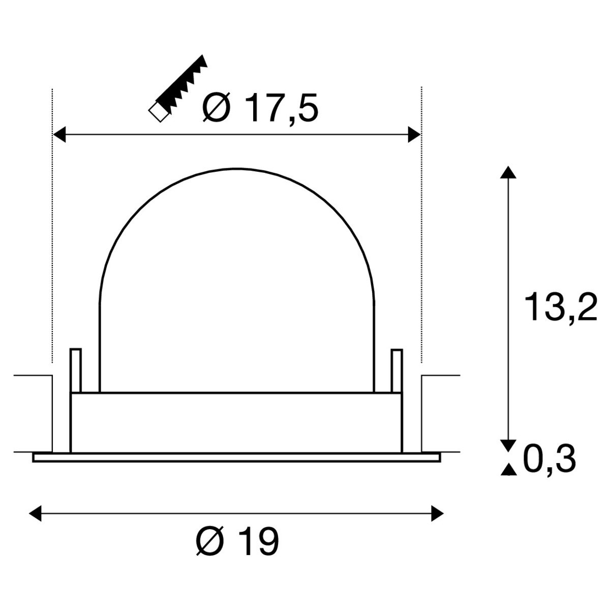 LA 1009865 NUMINOS® GIMBLE XL Stropní vestavné svítidlo, 2700 K, 20°, černá / bílá - BIG WHITE (SLV) (obrázek 8)